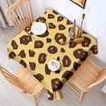 thumbnail image 2 of Yellow and Brown Of Leopard Print Square Tablecloth,Waterproof Square Table Cover,Wipeable Spillproof Washable Table Cover for Home Kitchen Party Decor 60"x60"(152x152cm), 2 of 6