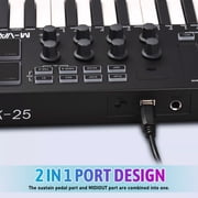 LITINKIMI Midi Keyboard Controller Key Portable Keys Music Production Software 25