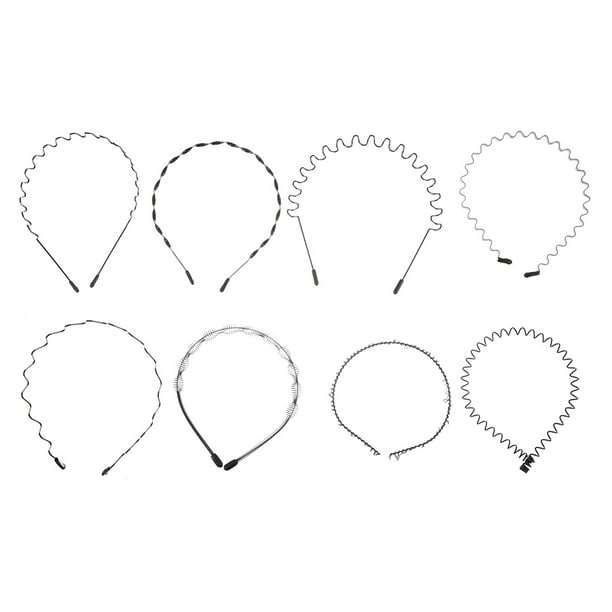 8pcs for Headhand and Zig Outdoor Mens Women Headbands Hairband Black