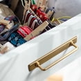 thumbnail image 7 of Goo-Ki 5'' Center to Center Champagne Bronze Cabinet Bar Pulls with Backplate, Vintage Classic Retro Drawer Handles Closet Home Kitchen Improvement Hardware, 2 Pack, 7 of 7