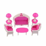 Dress Up Doll Sofa 6 Barbie Couch Pieces Set European Large Sofa Living Room Set Chair