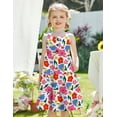 thumbnail image 4 of Arshiner Toddler Girl Summer Dresses Casual Sleeveless Button Down Swing Flowy Tiered Midi Sundress with Pockets, 4 of 6