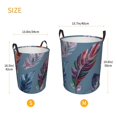 thumbnail image 6 of YFYANG Waterproof Laundry Hamper, Retro Feather Pattern Laundry Basket Oxford Fabric with Handle Foldable, S, 6 of 8