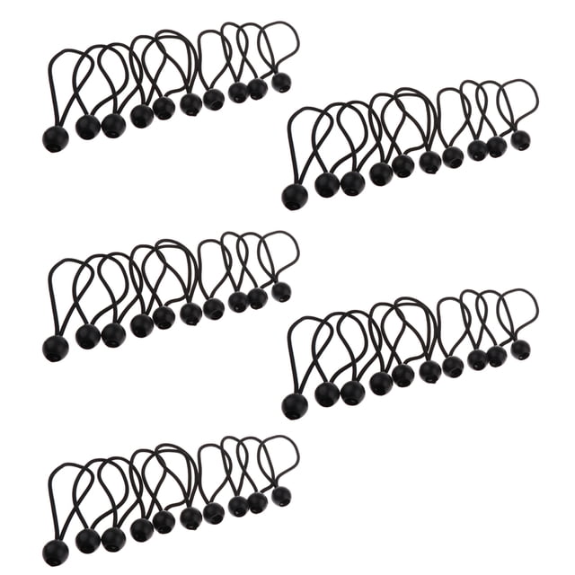 50 Uds. De cuerdas elásticas, cuerdas elásticas, correas de fuertes, accesorio para negro shamjiam Elastic Ball Bungee Rope