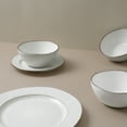 thumbnail image 7 of Famiware Aurora 12 Piece Dinnerware Set, Stoneware Plates and Bowls Set, Service for 4, Pearl White, 7 of 7