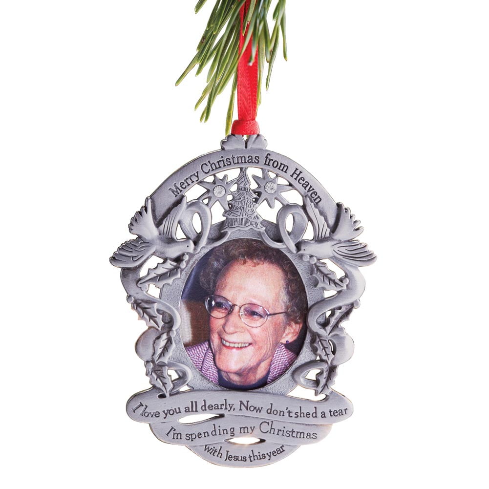 Personalized " Memorial Heart Photo Frame " Christmas Hanging Tree Ornament 