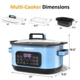 thumbnail image 3 of Heynemo 6.5QT Digital Multi Cooker, 12-in-1 Slow Cooker & Roaster with Timer, Temp Control, Delay Start, Nonstick Pot, Blue, 3 of 10