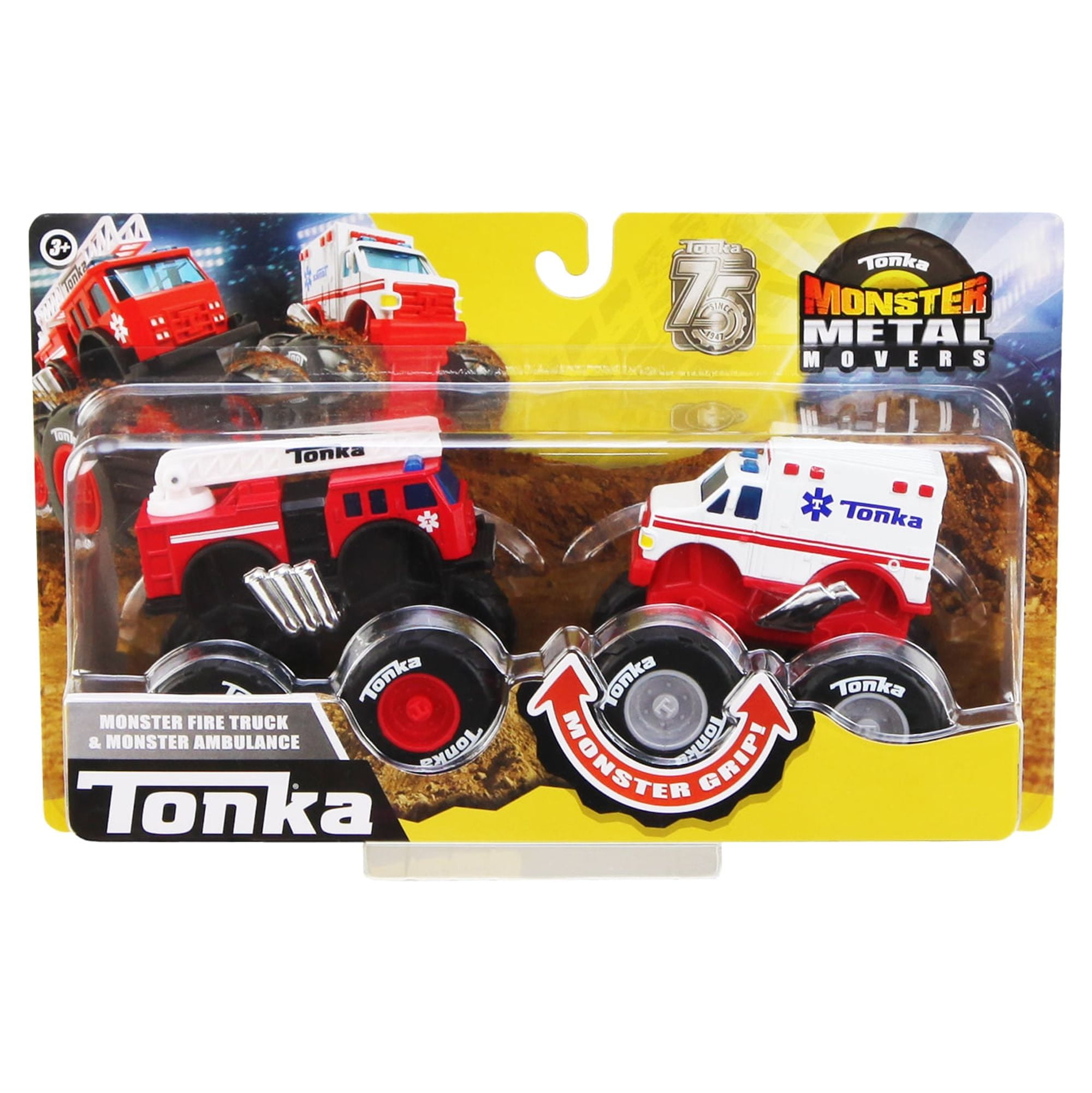 Tonka Monster Metal Movers Fire Truck Ambulance Diecast Metal