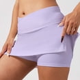 thumbnail image 2 of BLVB Women's Athletic Skort with Built-In Shorts Tennis Skirt Crossover Waist Side Slit Workout Golf Yoga Shorts, 2 of 5