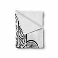 thumbnail image 2 of Hamsa Soft Flannel Fleece Blanket, Nature Inspired Tribal Pattern Monochrome Sketch Boho Artwork with Leaves Third Eye, Cozy Plush for Indoor and Outdoor Use, 70" x 90", Black White, by Ambesonne, 2 of 6