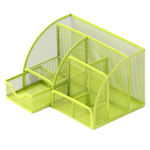 Organizador de escritorio de malla para oficina con 7 compartimentos, organizador multifuncional para cajones, escritorios, caramelos, bolígrafos, 22 x 14 x 13 cm