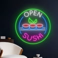 thumbnail image 2 of Handmadetneonsign Sushi Open Neon Sign, Japanese Food Wall Decor, Sushi Restaurant Wall Decor, 2 of 5