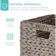 thumbnail image 4 of WILLYO  13x13in Pack of 5 Cube Storage Baskets, Water Hyacinth Multipurpose Collapsible Organizers, Handwoven Laundry Totes for Laundry, Living Room, Kids Room & Nursery - Gray, 4 of 7