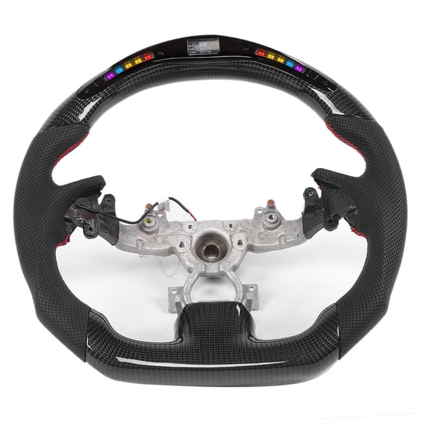 Accesorio de modificación de automóvil, volante de fibra de carbono perforado Nappa, volante de cuero de alta capacidad