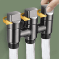 thumbnail image 2 of 3 Way Angle Valve Improve the Functionality of Your Home or Commercial Spaces with the Three Way Black-Gray Stainless steel, 2 of 9