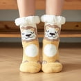 thumbnail image 2 of MZXELPRJD No Show Socks Womens Christmas Cartoon Floor Socks Thicken Warm Non-slip Sleeping Socks Slippers Socks, Crew Socks for Women Yellow, 2 of 2