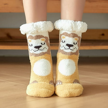 

6 pairs * Women s Christmas Cartoon Floor Socks Thicken Warm Non-slip Sleeping Socks Slippers Socks ruffle socks for girls