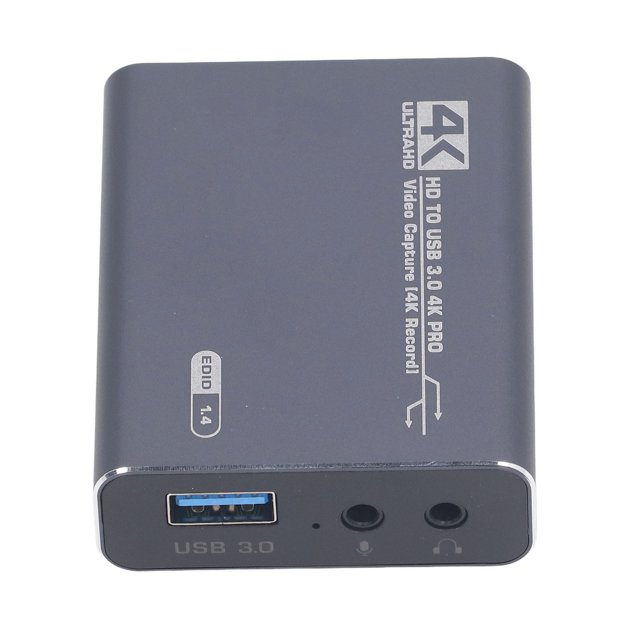 Carte de Capture Vidéo Interface Multimédia USB HD, Carte de Capture Vidéo 4K Professionnelle Portable Plug and Play Sans Latence pour SLR Numérique pour Console de Jeu
