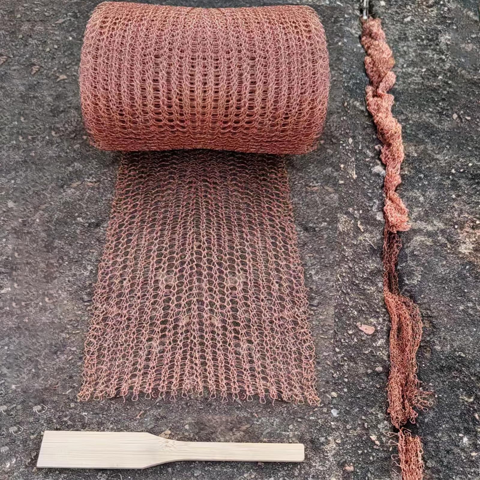 2 Rolls Copper Mesh Roll for Mice Rat 5in x 20ft Pure Copper Fill Fabric Hole Filler Flexible Copper Wool Mouse Trap for Bat Snail Bird Control Hole Blocking Gardening Sealing Water Opening