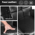 thumbnail image 7 of Mid Century Modern Faux Leather Accent Chair for Dining Room, Living Room, or Kitchen – High Back Support, Sturdy Metal Legs, Upholstered Comfort - Black Suede, 7 of 7