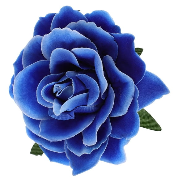 FRCOLOR 2 in 1 Artificial Big Rose Flower Hairpin Hair Clips Flower Brooch for Women Party (Sky Blue)