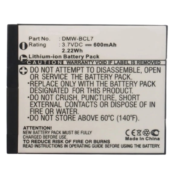 Batteries N Accessories BNA-WB-L9054 Digital Camera Battery - Li-ion, 3.7V, 600mAh, Ultra High Capacity - Replacement for Panasonic DMW-BCL7 Battery
