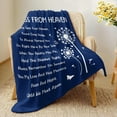 thumbnail image 3 of Memorial Sympathy Gifts for Loss of Loved One Mom Dad, Bereavement Gift Ideas, Best Bereavement Gifts, Hugs from Heaven Memorial Sympathy Throw Blanket for Couch 60" x 50" - Blue, 3 of 6