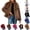 Khaki, variant on POIUYTR Winter Faux Fur Fuzzy Coat for Women, Long Sleeve Open Front Sherpa Fleece Jacket, Warm Lightweight Outerwear