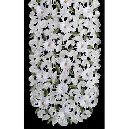 

H7667-EG White Daisy Oblong Table Cloth 68 x 90 in.
