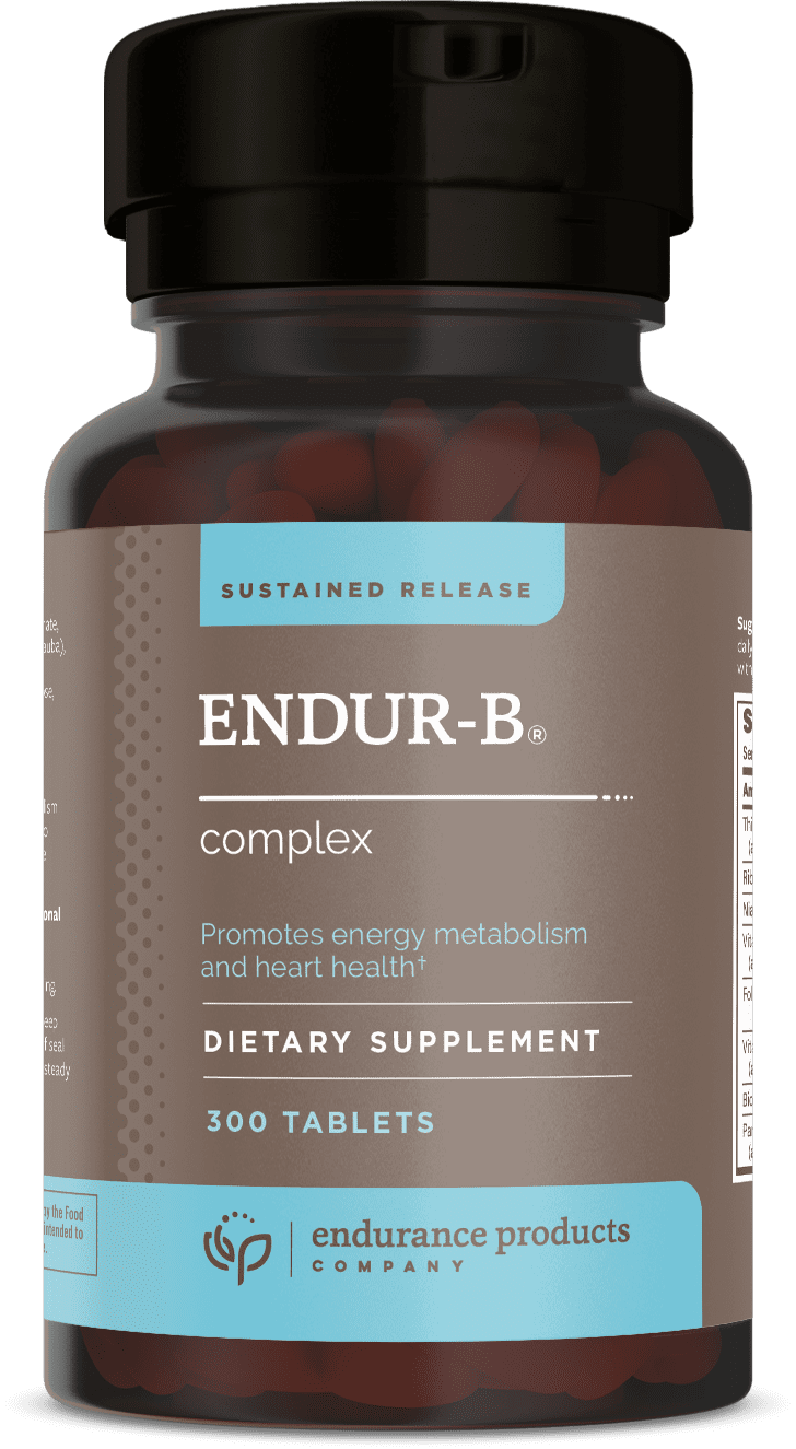 Endur-B Complex - Sustained Release - Vitamin B Supplement with B1, B2, B3, B6, B12, Folic Acid, Biotin - 300 Tablets - Endurance Products Company