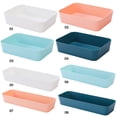 thumbnail image 4 of Caja de almacenamiento Rectangular de plástico Cajón de escritorio Estuche de cosméticos Organizador de papelería Contenedor de calcetines Almacenamiento y organización del hogar azul marino L Billuyoard HA003019-12, 4 of 6