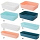 thumbnail image 4 of Caja de almacenamiento Rectangular de plástico Cajón de escritorio Estuche de cosméticos Organizador de papelería Contenedor de calcetines Almacenamiento y organización del hogar azul marino L Billuyoard HA003019-12, 4 of 6