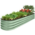 thumbnail image 3 of Best Choice Products 8x2x1ft Outdoor Metal Raised Oval Garden Bed, Planter Box for Vegetables, Flowers - Sage Green, 3 of 9