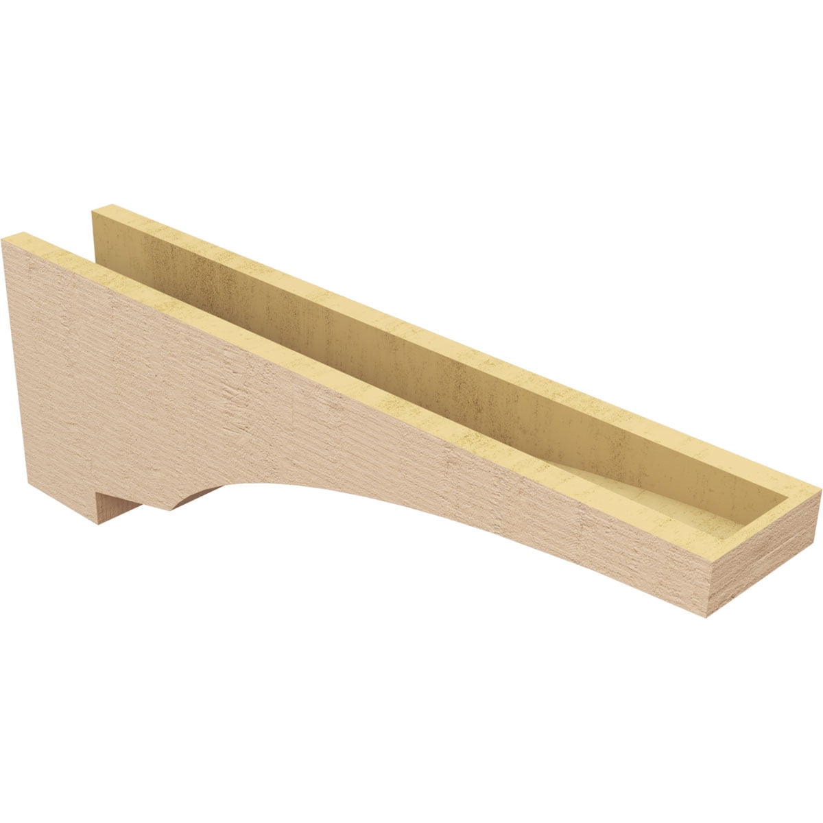 5"W x 30"D x 10"H Thin Moab Rough Cedar Woodgrain TimberThane Corbel, Primed Tan