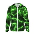 thumbnail image 1 of Fotbe Green Lightning Chaqueta con Protección Solar UPF 50+ para Hombre y Mujer, Camisa con Capucha y Bolsillos-Medium, 1 of 7