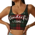 thumbnail image 2 of Haiem Wonderful Time Christmas Pattern Womens Sports Bra - U Neck Padded Low Impact Yoga Bra Workout Crop Top Gym Moisture-Wicking Workout Vest -XX-Large, 2 of 9
