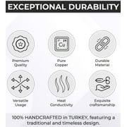 DEMMEX Brushed Copper Turkish Coffee Pot, Cezve Ibrik Briki, Stovetop Greek Arabic Coffee Maker, Copper & Wooden Handle & Tin Lining, 100% Handcrafted (Copper, 15 fl Oz/5-6 ppl)