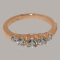 thumbnail image 5 of LBG British Made 9k Rose Gold Real Natural Aquamarine Womens band Ring - 33 size options - Size 8, 5 of 6