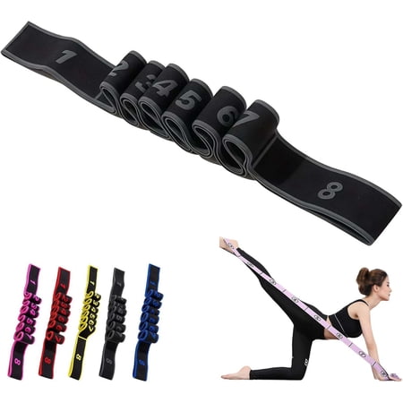 Fitness Resistance Band for Stretching and Yoga, 35.4in Adjustable Bands 8-Section Elastic Training Bands for Yoga, Pilates, Fitness