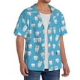 thumbnail image 2 of Balery Healthy And Ill White Teeth Camisa Casual de Manga Corta con Botones para Hombre, Texturizada, Estilo Cubano, para Playa, Verano-X-Large, 2 of 5