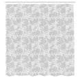 thumbnail image 3 of Ambesonne Grey Shower Curtain, Oriental Lace Pattern, 69"Wx70"L, White, 3 of 5