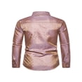 thumbnail image 3 of Jacquard Button-Down Long Sleeve Tops - Slim Fit Shirts for Men, 3 of 5