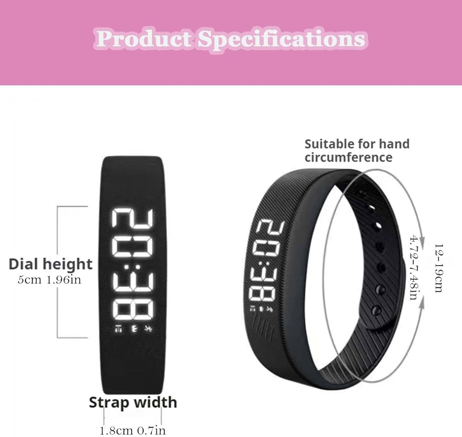 Vibrating Alarm Wristband Fitsleeps Alarm Clock Watches 40-Day Battery Life Silent Wrist Shock Bands for Deepsleepers Elderly (Black)