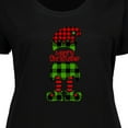 thumbnail image 4 of Inktastic Merry Christmas Elf in Red and Green Plaid Women's Plus Size T-Shirt, 4 of 5