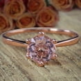 thumbnail image 2 of Beautiful Morganite Diamond Moissanite Ring Sale 6mm Round Cut 1 Carat Morganite Solitaire Engagement Ring with 18k Gold Plating, 2 of 5