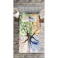 thumbnail image 3 of Ambesonne Tree Quilted Bedspread Set 2 Pcs, 4 Seasons Colorful, Twin Size, Multicolor, 3 of 3