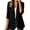 Black, variant on Fall Womens Blazer Cotton Linen Dressy 3/4 Sleeve Womens Jacket Solid Loose Ruched Open Front Outerwear Red M
