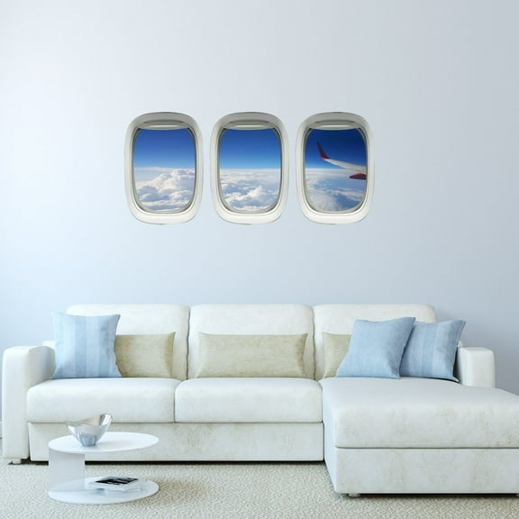 VWAQ Airplane Window Decals Aerial Wing View