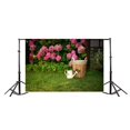 thumbnail image 3 of BSDHOME 7x5t Photography Backdrop Spring Ric Coutyard Blooming Flowers Wood Bucket Watering Can Green Grass Meadow Nature Photo Background Backdrops, 3 of 4