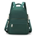 thumbnail image 1 of Women Nylon Solid Color Backpack Zipper Large Capacity Laptop Bag (Green, 1 of 7